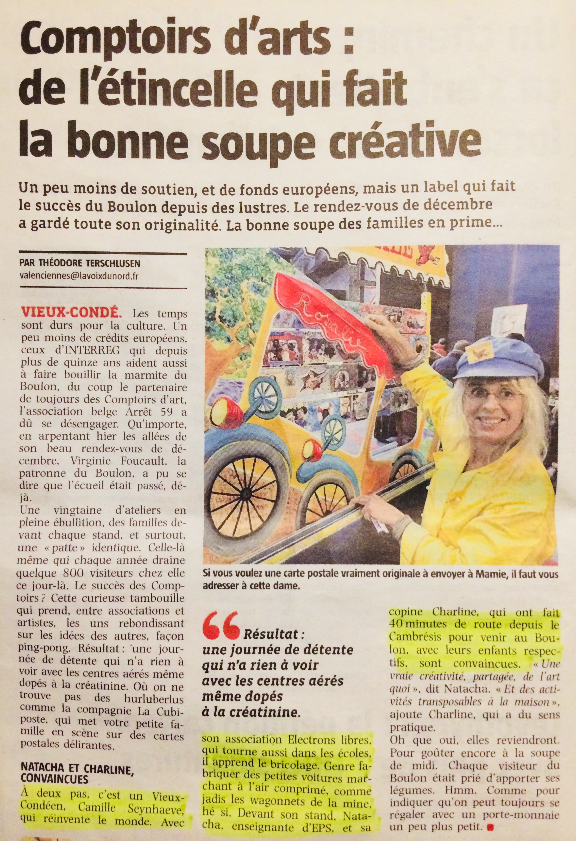 Article de presse Comptoirs d'arts